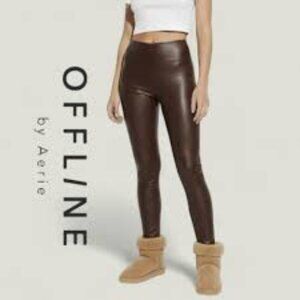 NWT: OFFLINE By Aerie Real Luxe Faux Leather Legging